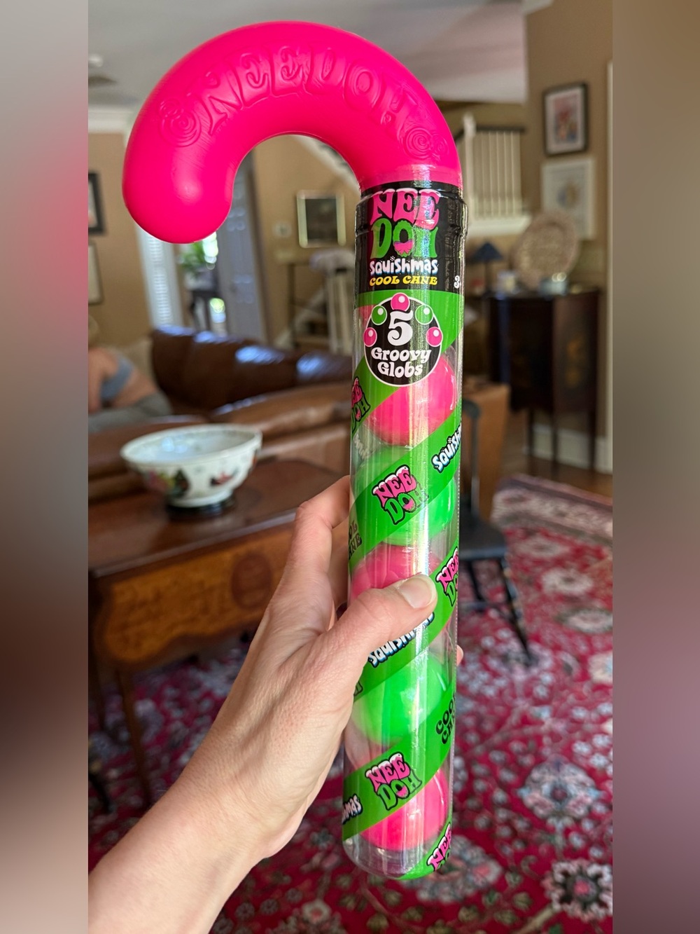 Needoh Squishmas Groovy Globs 5-Pack - Pink & Green